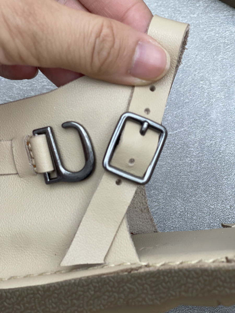 Leather Flat Women Summer Genuine Sandals