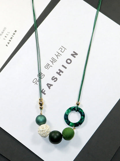 Pendant Wooden Women Necklace Casual Resin