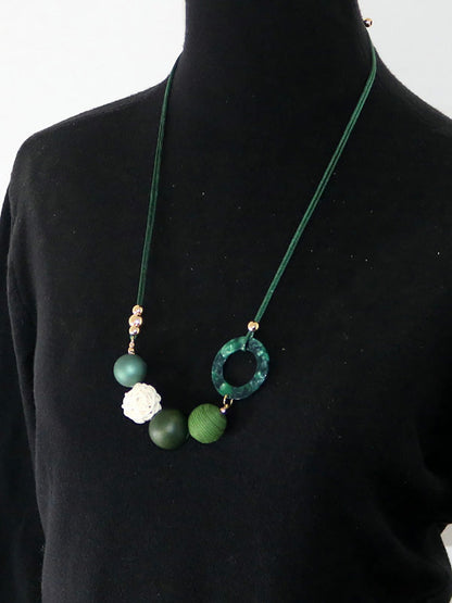 Pendant Wooden Women Necklace Casual Resin