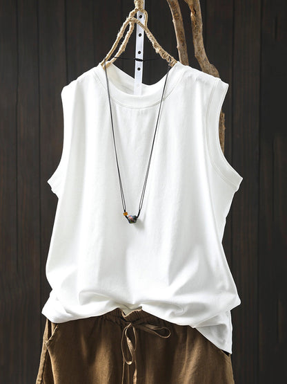 Shirt Women 100%Cotton Pure O-Neck Color Summer Casual