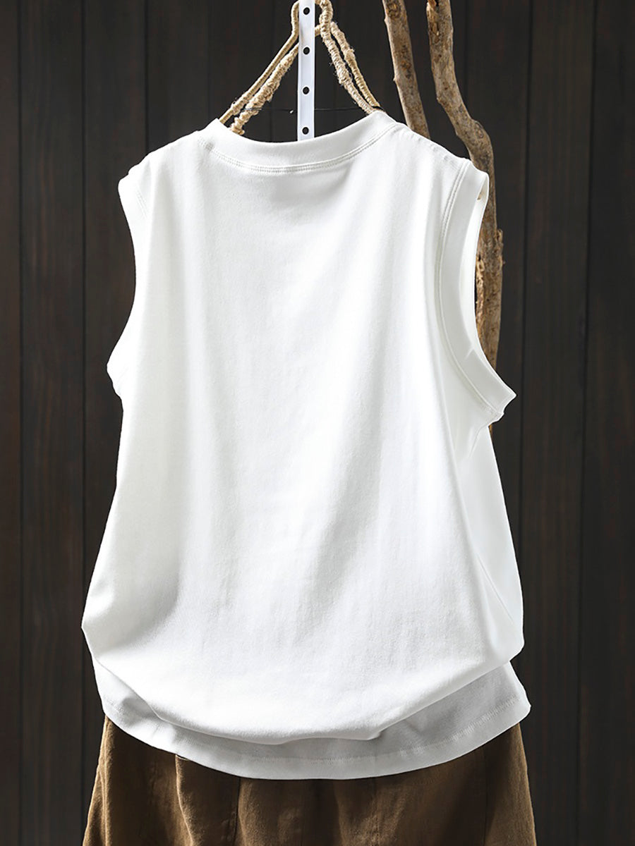 Shirt Women 100%Cotton Pure O-Neck Color Summer Casual