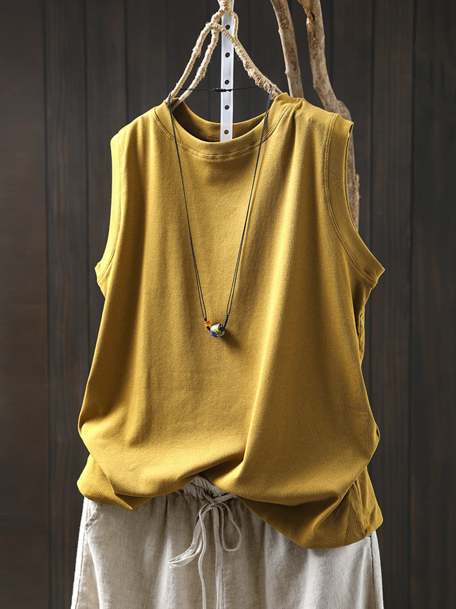 Shirt Women 100%Cotton Pure O-Neck Color Summer Casual