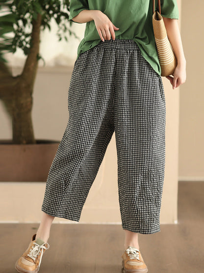 Pants Harem Lattice Cotton Summer Casual Women