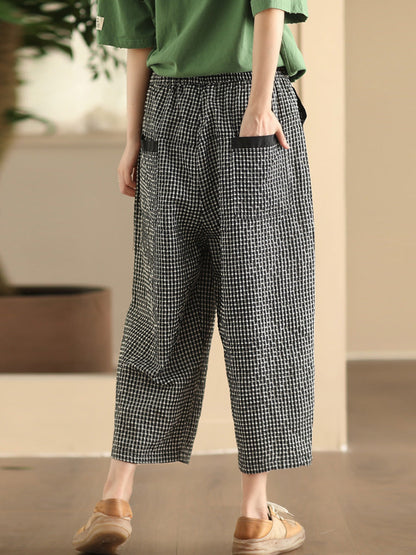 Pants Harem Lattice Cotton Summer Casual Women