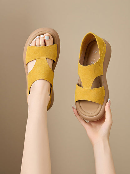 Matte Sandals Open Soft Women Casual Leather Toe