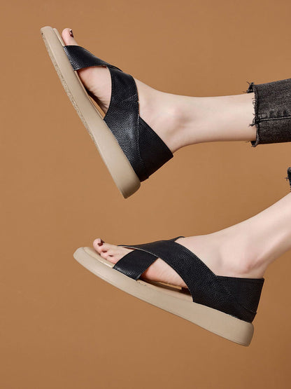 Casual Summer Pure Leather Color Slippers Women