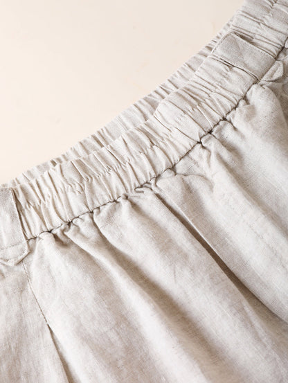 Summer Pants Pure Women 100%Linen Casual Color Fifth