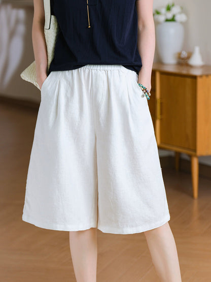 Summer Pants Pure Women 100%Linen Casual Color Fifth