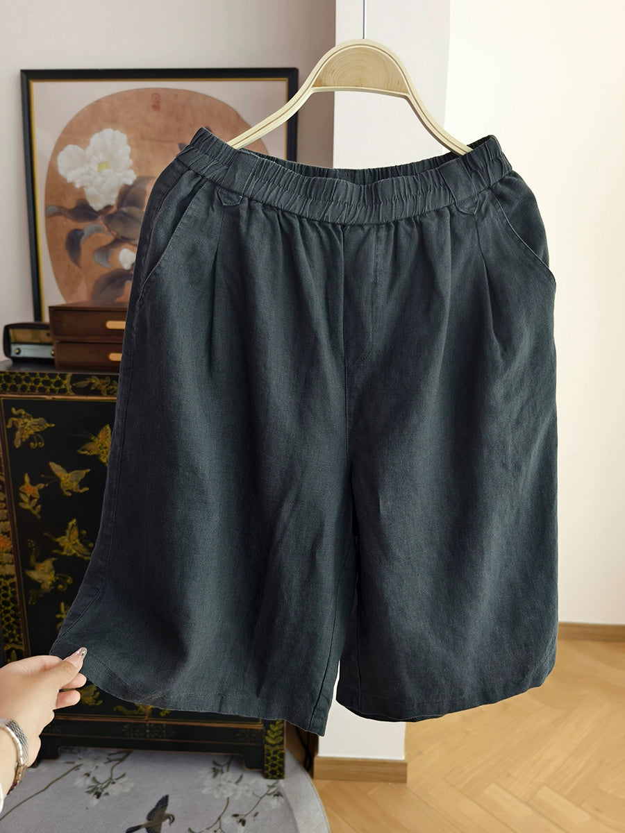 Summer Pants Pure Women 100%Linen Casual Color Fifth