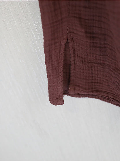 Women 100%Cotton Pure Color Retro Summer Skirt