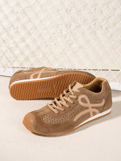 Genuine Men Sport Shoes Leather Breathable Vintage