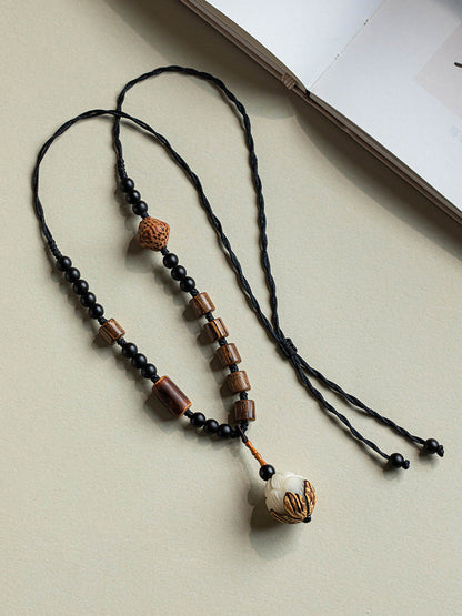 Necklace Women Bead Ethnic Wooden Bodhi