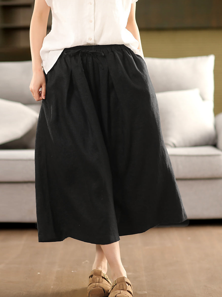 Summer Pure 100%Linen Skirt Color Women