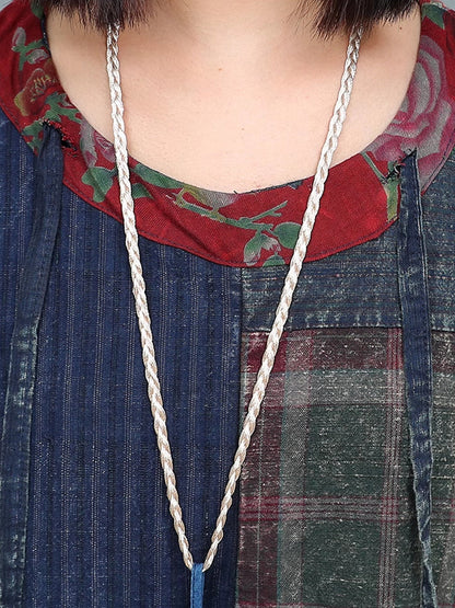 Patchwork Cotton Women Summer Retro O-Neck Dress