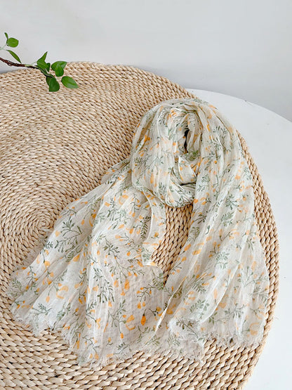 Shawl Thin Floral Artsy Scarf Summer