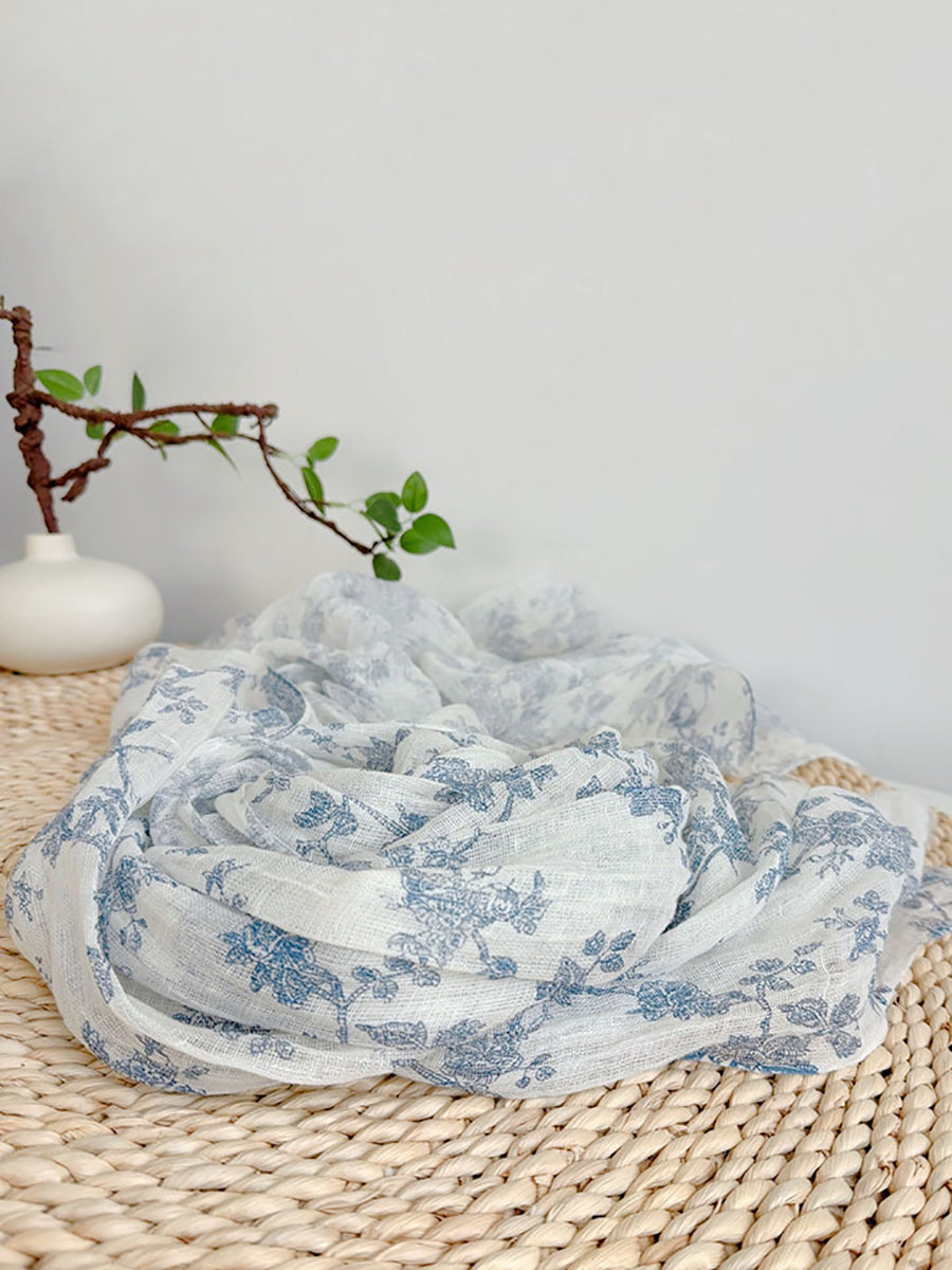 Shawl Thin Floral Artsy Scarf Summer