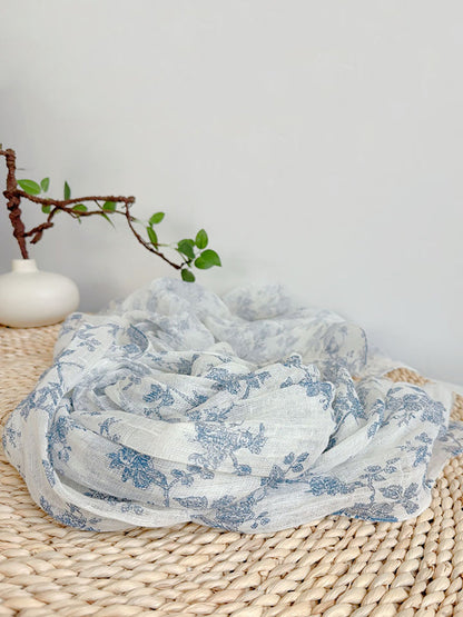 Shawl Thin Floral Artsy Scarf Summer