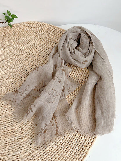 Shawl Thin Floral Artsy Scarf Summer