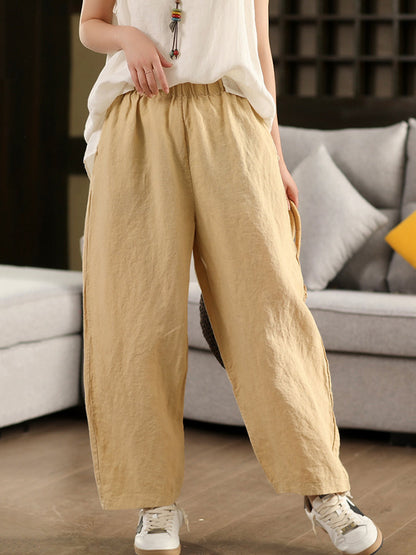 Pants 100%Hemp Casual Color Women Summer Straight Pure