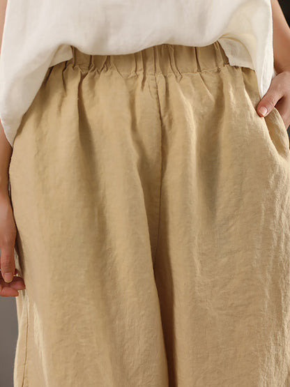 Pants 100%Hemp Casual Color Women Summer Straight Pure