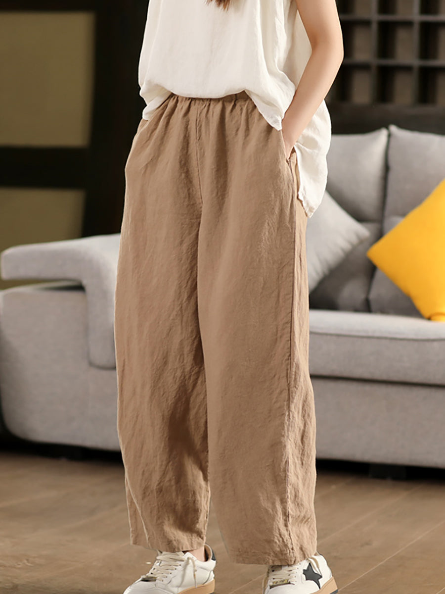 Pants 100%Hemp Casual Color Women Summer Straight Pure