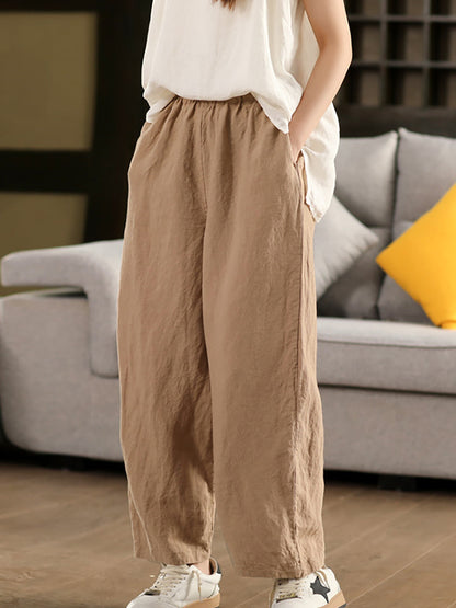 Pants 100%Hemp Casual Color Women Summer Straight Pure