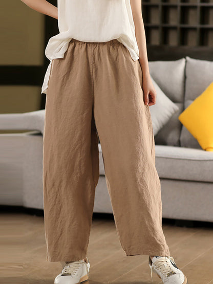 Pants 100%Hemp Casual Color Women Summer Straight Pure
