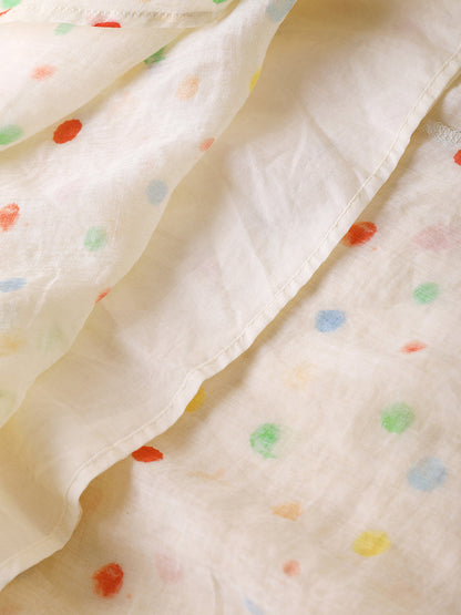 Women Vest O-Neck Artsy Summer Dress 100%Ramie Flower