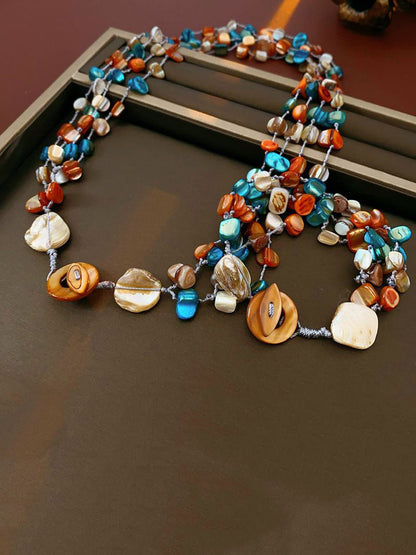 Stone Colorful Shell Necklace Bohemia Multilayer
