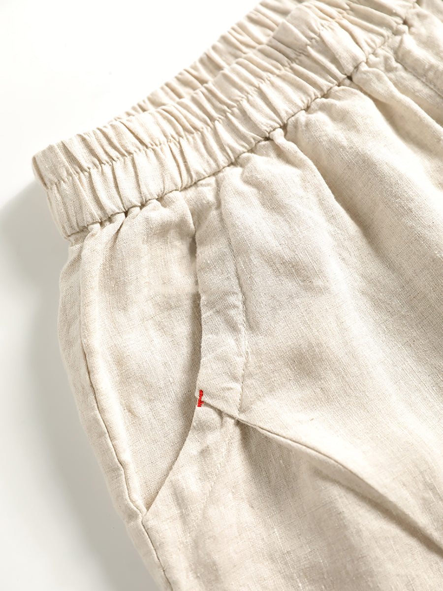 Pure Summer Harem Casual 100%Linen Pants Color Women
