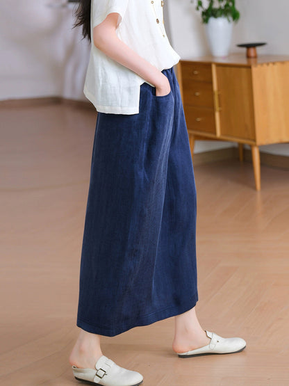 Summer Straight Women Color Pure Skirt Linen