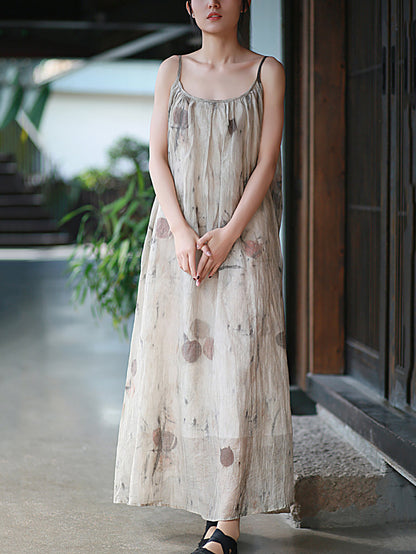 Vest Summer O-Neck Women Artsy Dress Dyeing