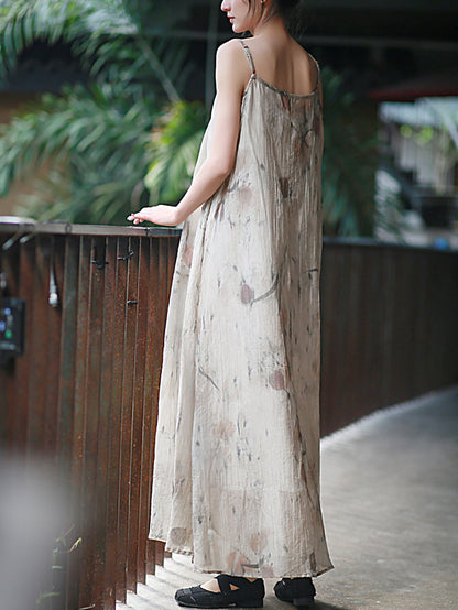 Vest Summer O-Neck Women Artsy Dress Dyeing