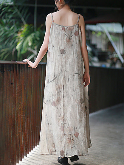 Vest Summer O-Neck Women Artsy Dress Dyeing