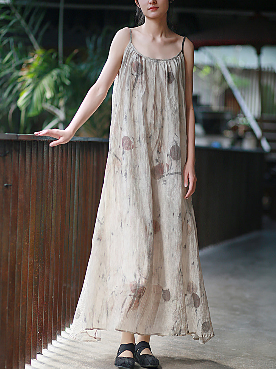 Vest Summer O-Neck Women Artsy Dress Dyeing