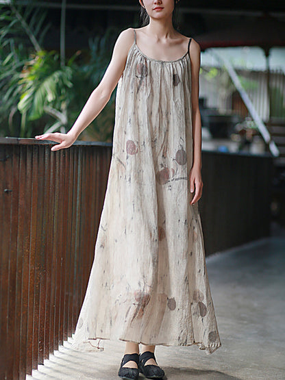 Vest Summer O-Neck Women Artsy Dress Dyeing