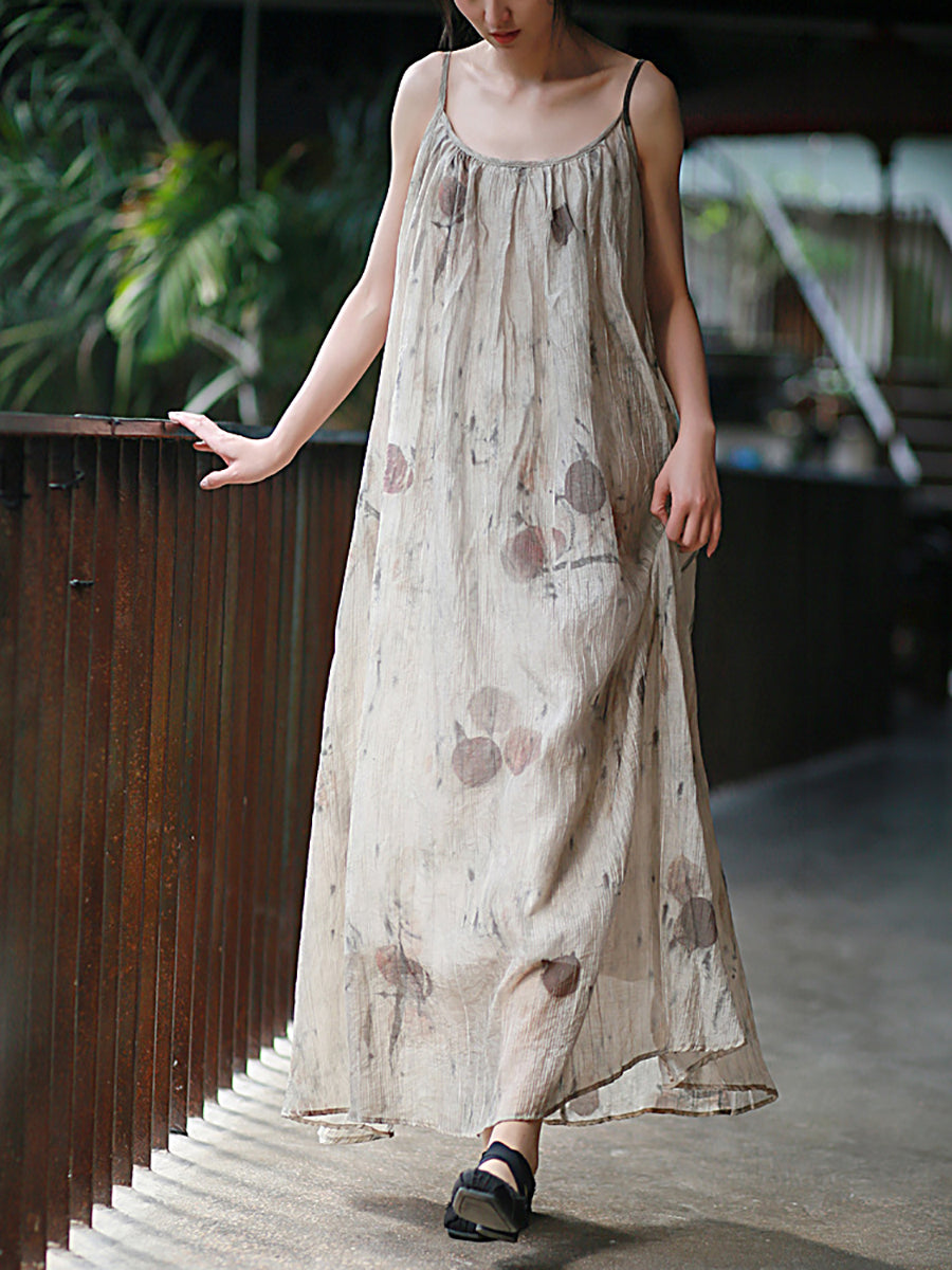 Vest Summer O-Neck Women Artsy Dress Dyeing