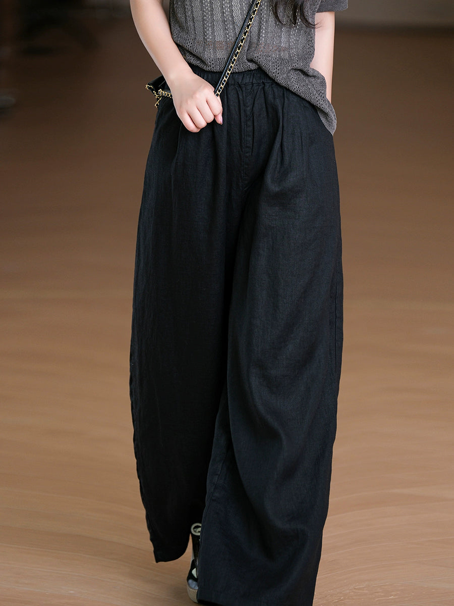 Pants Pure Straight Women 100%Linen Summer Color