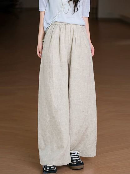 Pants Pure Straight Women 100%Linen Summer Color