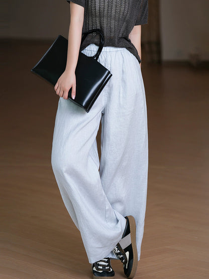 Pants Pure Straight Women 100%Linen Summer Color