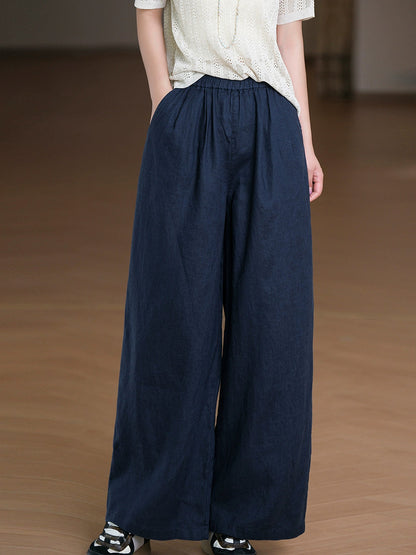 Pants Pure Straight Women 100%Linen Summer Color