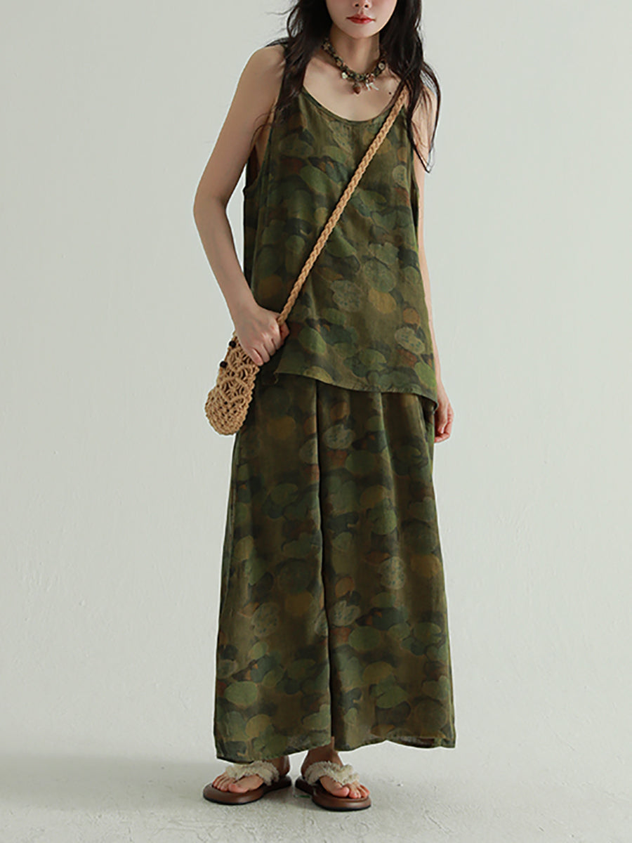 Skirt Summer Lotus Women Leaf Retro Spliced 100%Cotton