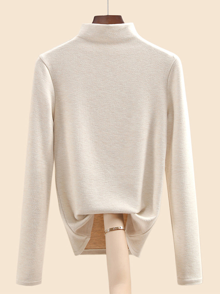 Autumn Half-Turtleneck Blouse Casual Women Warm Base