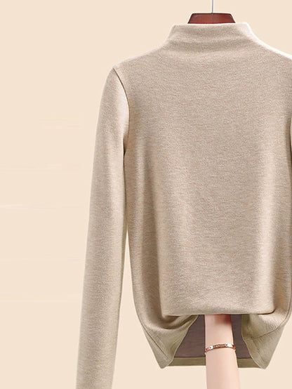 Autumn Half-Turtleneck Blouse Casual Women Warm Base