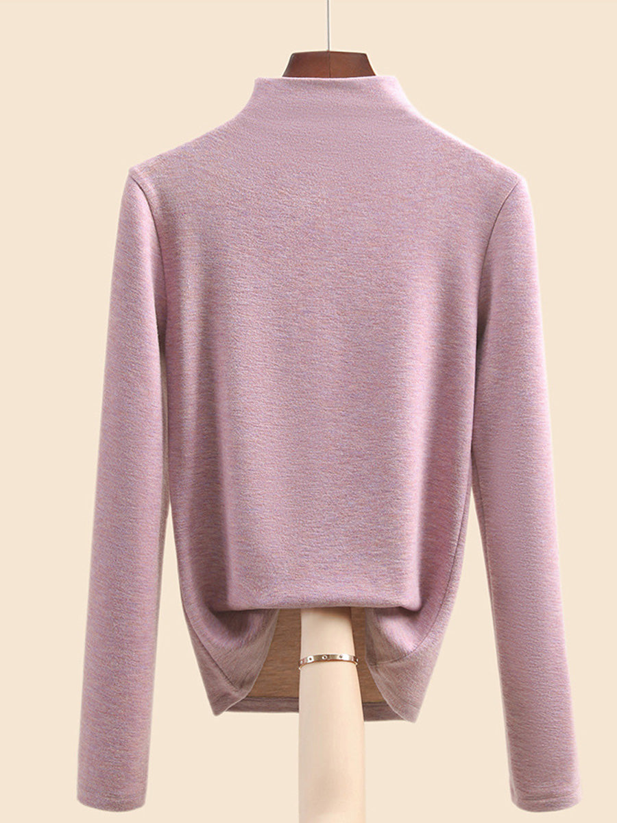 Autumn Half-Turtleneck Blouse Casual Women Warm Base