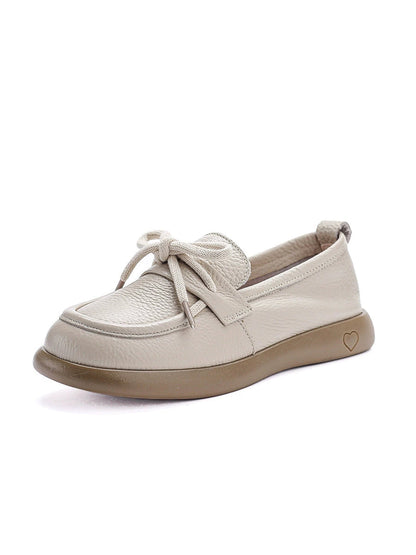 Vintage Shoes Leather Women Soft Flat Genuine