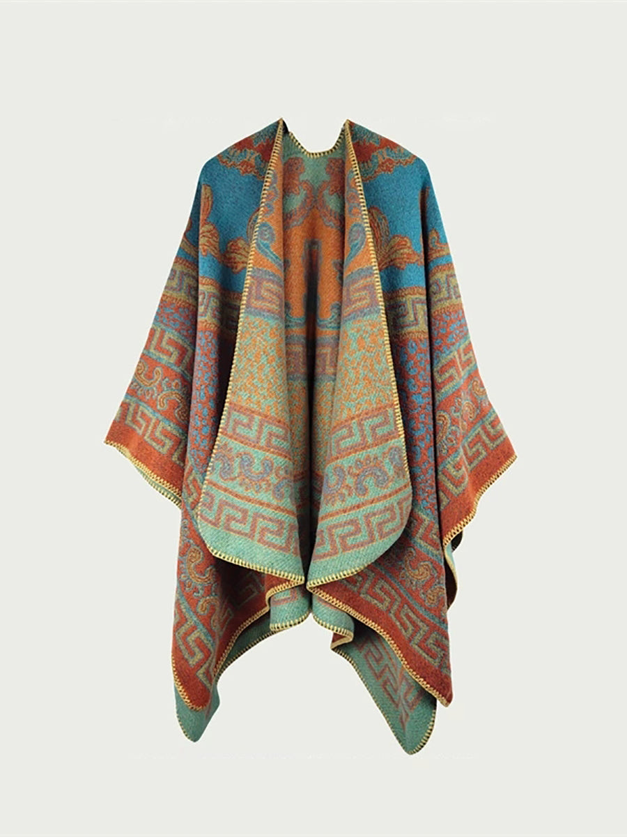 Warm Shawl Autumn Women Ethnic Print