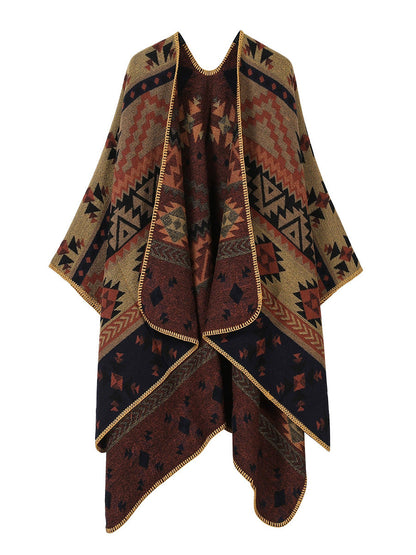 Warm Vintage Travel Geometric Women Shawl