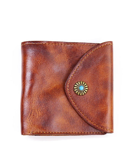Wallet Leather Retro Square Multifunctional