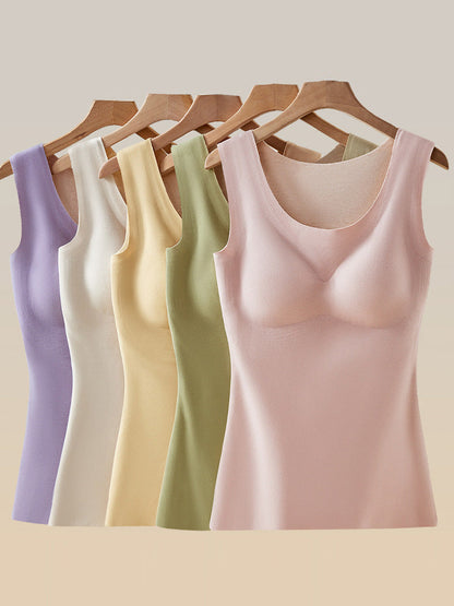 Pure U-Neck Base Vest Color Autumn Women Warm